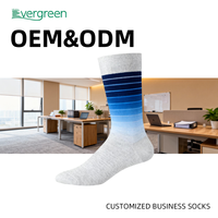 Chaussettes habillées de luxe en coton tricoté de travail avec logo personnalisé en boîte de luxe pour hommes à col rond