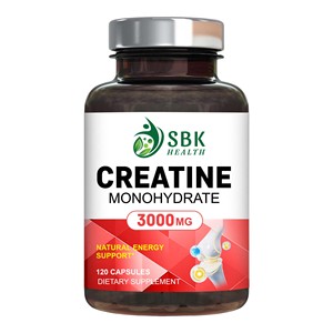 Capsules de créatine monohydrate OEM ODM avec 3000 mg de créatine monohydrate, pour développer la masse musculaire maigre, améliorer la récupération, complément sportif - Product Image 1