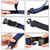 Collier de chien tactique détachable réglable réfléchissant durable robuste rembourré en nylon et polyester pour toutes les races
