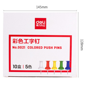 Deli Colored T Shape Push <b>Pins</b> 35 Pieces Per Box Office Stationery Thumb Tacks For Paper Fixing - Product Image 3