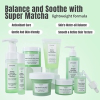 Ensemble de soins de la peau pour le visage et le corps au thé vert matcha personnalisé, 8 pièces, blanchissant, lissant, hydratant, apaisant