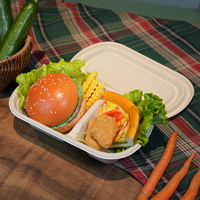Boîte de restauration rapide de canne à sucre écologique jetable pour salade à emporter gâteau Burger Hamburger pour emballage de déjeuner