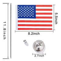 Drapeaux de table miniatures de pays du monde entier en gros, fanions de haute qualité avec support et base, drapeaux de bureau pour la décoration de festivals