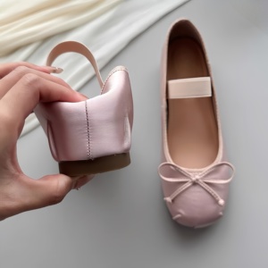 Miu Women's Retro Ballet Flats New Toe Silks Satins Mary Jane Bow <b>Shoes</b> PU Slip-On PU Insole for <b>Height</b> <b>Increasing</b> for Autumn - Product Image 3