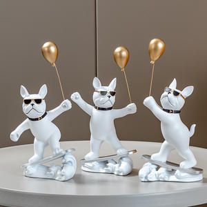 Ornement en résine Bouledogue Français style Ballon de Surf Nordique, Statue de <span class=keywords><strong>chien</strong></span> créative, Vente directe usine, pour la décoration du salon, de l'entrée et de la chambre - Product Image 1