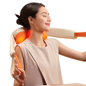 2025 modelo atualizado ombro e pescoço <span class=keywords><strong>massager</strong></span> com duplo efeito adicionando moxabustão carbono ameixa flor rolos - Product Image 3