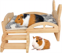 Abri pour petits animaux de compagnie moderne de qualité supérieure, escalier en bois, lapin, cochon d'Inde, hamster, toutes saisons, écologique, durable, confortable, abri pour rongeurs