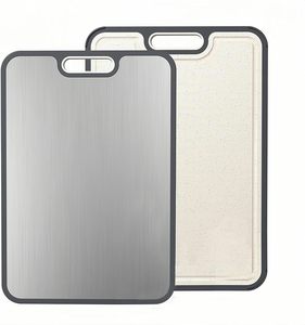 Planches à découper double face pour la cuisine Planche à découper en titane et en paille de blé - Product Image 1