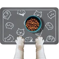 Tapis d'alimentation pour animaux de compagnie en diatomite à séchage rapide et absorbant, lavable, antidérapant et résistant aux taches