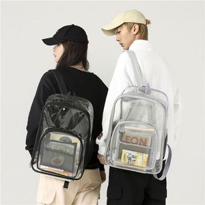 Promotion Custom logo Large Capacity Transparent PVC <b>Backpack</b> with Zipper Closure Student School Bag - Product Image 2