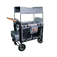 Poussette-chariot pour 2 enfants, auvent, ceinture de sécurité, poignée réglable, poches de rangement, design pliable, capacité de charge de 20 kg pour les enfants de 0 à 6 ans