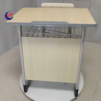 Bureaux et chaises d'école modernes en acier robustes et stables à hauteur fixe avec plateau en bois pour une utilisation en classe