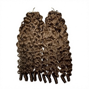 Cheveux humains Remy vietnamiens 100% non traités, prix de gros, pour tressage au crochet, bouclés style <span class=keywords><strong>France</strong></span>, double machine, luxe - Product Image 1