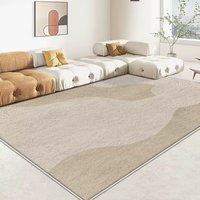Tapis de décoration d'intérieur moderne, abstrait, ton neutre, lavable, antidérapant, en polyester, fabriqué à la machine