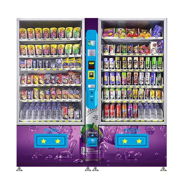 Double Cabinet Online Self Service Cooling System Vendor Automatic Vending Machine Hot Food Dispense