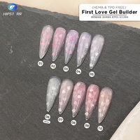 HEMA & TPO FREE Gel Constructeur Coloré Pailleté First Love pour Extension d'Ongles, Gel Constructeur à Paillettes Cœur en Pot, Marque Privée Personnalisable