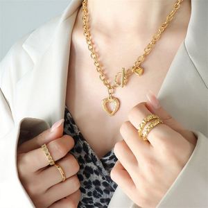 สร้อยคอแฟชั่นสแตนเลสสตีลรูปหัวใจแบบกลวง - Product Image 6