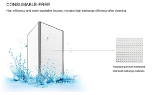 ระบบระบายอากาศโดยไม่สิ้นเปลืองพลังงาน (ERV) กรองฟอกอากาศบริสุทธิ์และสูญเสีย VSXF-150D03A แลกเปลี่ยนความร้อนทั้งหมด - Product Image 4