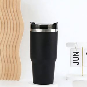 Gobelet isotherme pour voiture 20oz 30oz en acier inoxydable avec couvercle, paille et base antidérapante pour les trajets quotidiens - Product Image 3