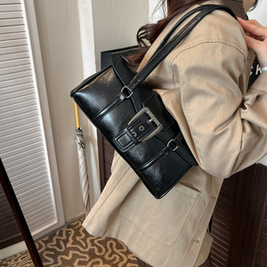 Bolso de Hombro de Alta Gama, Único, Tipo Bandolera, para Motocicleta, con Asa Superior, Estilo Retro, para Oficina, Tipo Francés, para Mujer - Product Image 3
