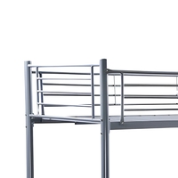 Lit superposé en métal, cadre de lit double, sommier en acier soudé, mobilier de couchage