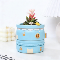 Pots de plantes décoratifs en résine peints à la main, style aventure naturelle moderne, ajoutent une touche ludique à votre maison ou votre bureau