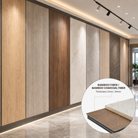 Panneau mural en PVC personnalisé en fibre de cristal de carbone et placage de bois de charbon de bambou pour la décoration des murs d'hôtels et de bureaux