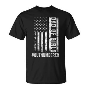 Camiseta para el Día del Padre con diseño de bandera estadounidense negra, para papás de niñas, con diseño de bandera estadounidense - Product Image 1