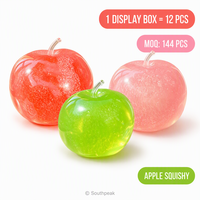 Jouet Squishy Pomme TPR Southpeak, Doux au Toucher, Anti-stress, Forme Fruit, Rouge Rose Vert 6cm, Boîte de Vente en Gros pour Présentation au Détail