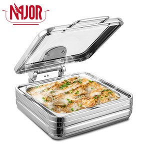 Plato de frotamiento de lujo de 9L con marco redondo de acero inoxidable para comida GN <span class=keywords><strong>la</strong></span> <span class=keywords><strong>restaurante</strong></span> de cafetería para Buffet - Product Image 1