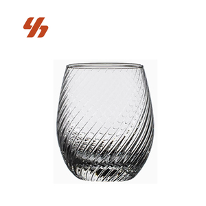Großhandel Custom Logo verkalktes Glas Stemless Wein becher Unzerbrechliche Glas becher & Wasser gläser für Partys - Product Image 1