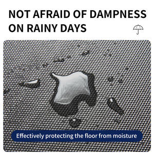 Paillasson d'entrée rectangulaire élastique antidérapant en fibre de polyester à motif géométrique, facile d'entretien - Product Image 4