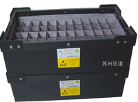 Boîte en PP conductrice, bacs en plastique conducteurs, boîte de rangement ESD visible pour l'électronique grand public et les montres connectées, matériaux recyclés