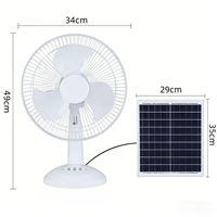 Ventilateur de table solaire 12 pouces AC/DC pour bureau à domicile avec batterie - Grande Vente
