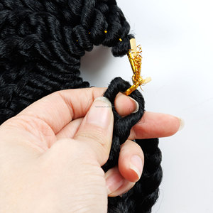 Kanekalon sợi hộp bện với đầu xoăn, các loại màu sắc khác nhau Crochet bện tóc với Đầu Xoăn - Product Image 4