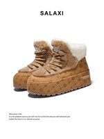 Bottes mi-mollet montantes de créateur, hiver, thermiques, à plateforme, à lacets, doublées fourrure, imperméables, décontractées, pour la neige, élégantes, chaudes, antidérapantes