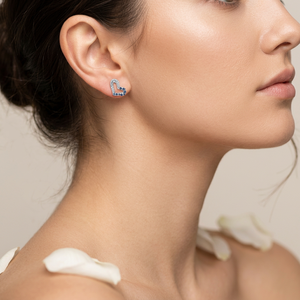 Pendientes de Plata 925 con Forma de Corazón Art Palace, con Circonita Cúbica en Círculo, Bonitos, Chapados en Oro de 18K y Rodio, para Mujer - Product Image 2