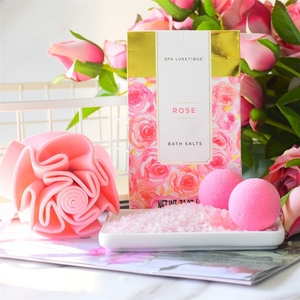 & pour femmes, coffret cadeau tressé de <span class=keywords><strong>spa</strong></span> parfumé à la rose, avec sels de bain, beurre corporel - Product Image 4