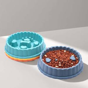 Mangkuk Makan Anjing Plastik PP Multi Warna Oranye Desain Bulat untuk Perlengkapan Kesehatan Hewan Peliharaan - Product Image 1