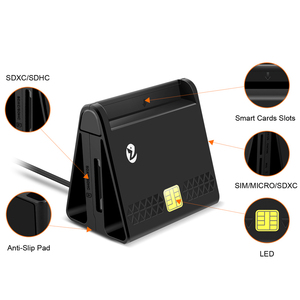 Lector de Tarjetas ZOWEETEK <span class=keywords><strong>4</strong></span> en 1, Lector de Tarjetas Inteligentes USB 2.0, Lector y Escritor de Tarjetas SIM EMV CAC, Lector de Tarjetas con Chip ISO 7816, Lector de Tarjetas de Crédito Bancarias ATM - Product Image 3