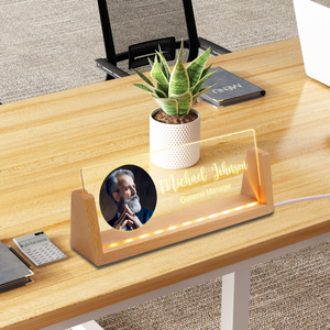 Marco de fotos acrílico en forma de U <span class=keywords><strong>con</strong></span> luz nocturna LED, lámpara acrílica <span class=keywords><strong>personalizada</strong></span> para papá - Product Image 2