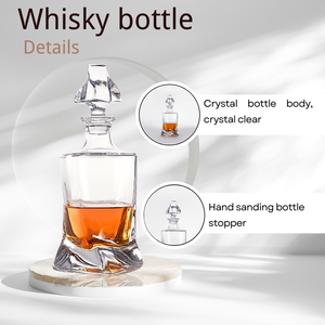 Großhandel 750ml Vintage Karaffe aus geschliffenem Glas mit Gravur und Rotwein-Whiskey-Flaschen - Product Image 4