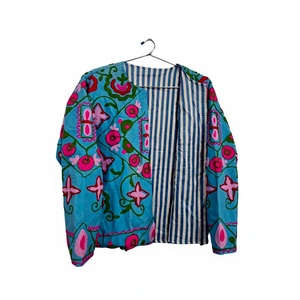 Women Embroidered <b>Quilted</b> <b>Jacket</b> Short Cotton <b>Jacket</b> Vintage Suzani <b>Pattern</b> Bohemian Fashion Outerwear - Product Image 4