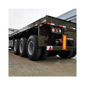 Hoge Kwaliteit 50-60 Ton Dieplader Oplegger 20ft 40ft 50ft Container Flatbed Semi Trucks Trailer