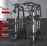 Station d'entraînement de fitness intégrée avec machine Smith à conception convergente et pile de poids pour l'entraînement de force en salle de sport