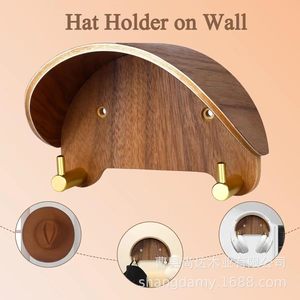 Cross-border <b>wooden</b> wall-mounted hat rack, cowboy hat rack, wardrobe, entryway <b>coat</b> and hat rack, wall-mounted top hat and sun - Product Image 1