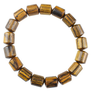 Pulsera de Madera de Sándalo con Diseño de Piel de Tigre, Cuentas Cilíndricas de 10x12mm, Joyería Unisex para Uso Diario, Origen Hangzhou - Product Image 5