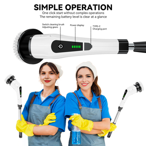 Groothandel Reinigingsborstel Korte Handgreep Oplaadbare Draadloze Elektrische Scrubber Kit Voor Vloer/Glas Huis Geschenken Voor Ouders - Product Image 4