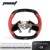Volant en fibre de carbone forgé personnalisé avec LED pour Chevrolet Corvette C8 Z06 Stingray E-Ray ZR1 1LZ 2LZ 3LZ Z51 Coupé 2019-2026
