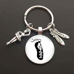 Ballet Dancer Figure Keychain <strong>Glass</strong> Girl Oil <strong>Painting</strong> Metal Key Chains Suitable Girls Fashion Who <strong>Love</strong> Dancing - Product Image 4